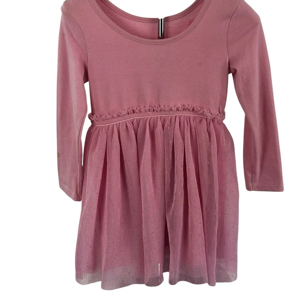 Cat & Jack Pink Balletcore Tulle Dress Floral Appliqué SZ 4T Party Dress
